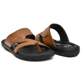 Comfortable and durable tan leather slippers from Country Maddox.